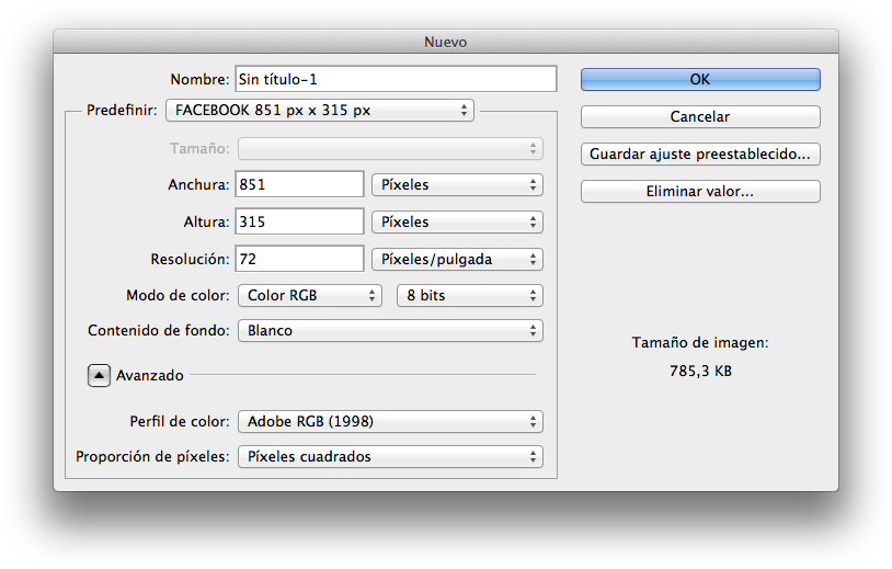 guardar las medidas en photoshop